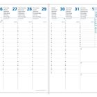 Wochenkalender mit den Tagen Montag bis Sonntag vom 26. bis 1., mehrsprachig mit Platz für Notizen und kleiner Monatsübersicht.