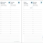 Kalenderseiten mit Wochentagen und Datum. Oben rechts: Januar in mehreren Sprachen. Unten ein kleiner Tabellenkalender.