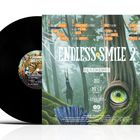 "ENDLESS SMILE 2", Musik komponiert von Degiheugi. Illustration mit einem Baum und grünem Auge. Vinyl-Schallplatte dabei.