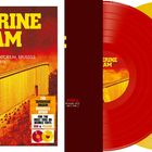 Titel: "TANGERINE DREAM", Live 1976 in Brüssel. Bild eines Gebäudes mit roten und gelben Vinyl-Schallplatten.