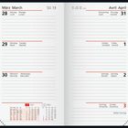 Kalenderseite: März/April, Woche 13; Daten: 28.-31. März, 1.-3. April, mit Linien für Notizen.