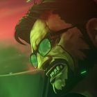 Keine erkennbaren Texte. Eine Illustration zeigt einen Mann mit Brille und Bart in dramatischem Licht vor einem roten Himmel.