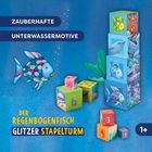 „Zauberhafte Untermotiv, Der Regenbogenfisch Glitzer Stapelturm. 1+“ zeigt bunte Würfel mit Meeresmotiven.
