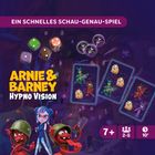 "Ein schnelles Schau-genau-Spiel: Arnie & Barney Hypno Vision, ab 7 Jahren, 2-5 Spieler, 10 Minuten. Bunte Charaktere und Würfel."