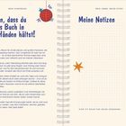 Mein Scrapbook: "Schön, dass du dieses Buch in den Händen hältst!" Links Text mit Anleitung, rechts "Meine Notizen".