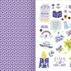 Links Blumenmuster, rechts Illustration: "Eat Read Sleep Repeat", Bücher, Katze, Schmetterlinge, "Lesen ist Kino im Kopf".