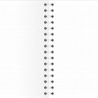 Das Bild zeigt eine leere, aufgeschlagene Notizbuchseite mit Ringbindung und gepunktetem Papier.