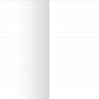 Nummern 2 und 3 unten links und rechts. Leeres Notizbuch mit linierten Seiten.