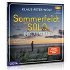 „Sommerfeldt SOLO DER AUFTRAG, Ungekürzte Autorenlesung, OSTFRIESENKRIMI“. Sonnenuntergang am Meer, Person am Strand.