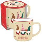 "Du bist mir wichtelig!" steht auf einer Tasse mit drei bunten Wichteln und Herzen im Hintergrund.