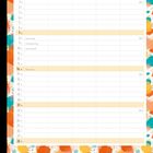 "Familie macht das Leben bunt! Februar." Darunter ein Kalender mit Terminen, umrahmt von bunten Farbtupfern.