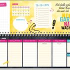 „Habit-Tracker“, „Januar“, „Geburtstage“, „To-do-Liste“, „Ich hatte schon keine Lust mehr, da war ich noch gar nicht wach.“ Ein Kalenderblatt.