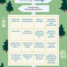 Activity-Bingo: Unvergessliche Erinnerungen garantiert! Aufgaben wie Fahrradtour, Sonnenaufgang beobachten.