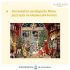 "Das beliebte nostalgische Motiv jetzt auch im kleinen A4-Format". Illustration eines weihnachtlichen Ladens.