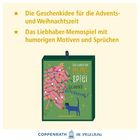 Die Geschenkidee für die Advents- und Weihnachtszeit. Das Liebhaber-Memospiel mit humorigen Motiven. Illustration.