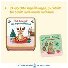  „Chill doch mal! 24x Yoga im Advent“, „Den Duft des Advents einatmen“, Illustration mit Rentier und Faultier.