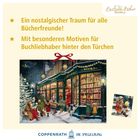 Ein nostalgischer Traum für alle Bücherfreunde! Mit besonderen Motiven für Buchliebhaber hinter den Türchen. Eine winterliche Bücherszene.