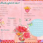 "Dieses Buch gehört mir!" Formulare zur Personalisierung. Bunte Illustrationen von Blumen, Schmetterlingen, Tieren.
