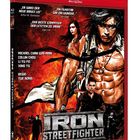 Texte: "Er wird der neue Bruce Lee", "Ein Filmstar wie ein Wunder", "Der beste Kampffilm der letzten 20 Jahre". Cover mit muskulösen Figuren und Flammen.