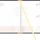 Geöffnetes Notizbuch mit Kalenderseiten für den 3. bis 5. Juli, To-Do-Listen, Notizbereich und kleinem Monatskalender unten.