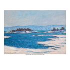 Claude Monet, 1840-1926, Ufer des Christianiafjord, 1895. Winterliche Landschaft mit blauem Wasser und schneebedeckten Ufern.