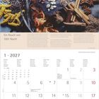 Ein Hauch von 1001 Nacht. Kalenderblatt Januar 2027 mit Gewürzen in verschiedenen Farben und Texturen.