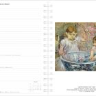 Kalendereintrag für März 22-28; Gemälde: Zwei Kinder spielen an einem Becken, Impressionismus, von Berthe Morisot.