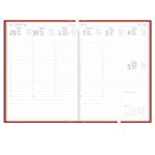 Termineintrag für 29. Juni bis 5. Juli in einem roten Kalender, mit Linien für tägliche Notizen. Kleiner Monatskalender unten rechts.