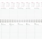 Kalender: Januar 2027, Wochen von Montag bis Sonntag mit Spalten für Notizen. Spiralbindung trennt zwei Abschnitte.