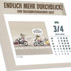 „ENDLICH MEHR DURCHBLICK! DEIN TAGESABREISSKALENDER 2027“ zeigt eine Illustration von Radfahrenden.