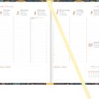 Kalender für Januar, Woche vom 4. bis 10. Januar, mit Platz für Notizen. Kleiner Kalender unten rechts. Beige, dekorativer Rahmen.