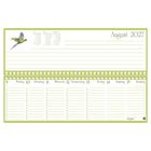 August 2027 Kalender, mit Wochentagen Montag bis Sonntag. Illustration eines fliegenden Papageis oben links.