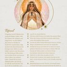 "Melissa ist die griechische Bienengöttin. Ritual: Freigiebig verteilt Melissa ihre zauberkräftigen Gaben. Lass dir ein warmes Bad ein..." 

Eine Illustration zeigt eine weibliche Figur mit langen Haaren und einer Biene.