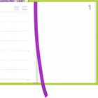 Kalenderseite mit 11. bis 17. Januar, lila Band, grüne Ränder, eine Woche pro Seite, Punktgitter auf der rechten Seite.