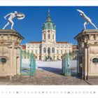 1-2027, Kalenderblatt mit Januar-Ansicht. Zwei Statuen flankieren ein prunkvolles Gebäude hinter dem Tor.