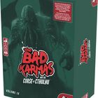"The Bad Karmas and the Curse of Cthulhu", eine Spielbox mit Cthulhu-Illustration, Pegasus Spiele Logo.