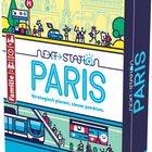 „Bonusmaterial: 4 Promokarten 'Sport'. Next Station Paris. Strategisch planen, clever punkten.“  
Illustration von Paris mit U-Bahn und Sehenswürdigkeiten.