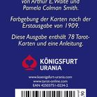 "Share the Magic! Die beliebten Tarot-Karten von Waite und Smith. 78 Karten. KÖNIGSFURT URANIA Logo: rotes Herz und Kreuz."