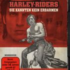 HARLEY-RIDERS: SIE KANNTEN KEIN ERBARMEN. Nicht freigegeben unter 18 Jahren. Illustration: Mann mit Pistole neben Motorrad.