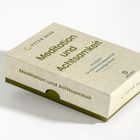 "PETER BEER Meditation und Achtsamkeit, 52 Impulse für innere Ruhe, Gelassenheit und weniger Stress." Schlichte Box.