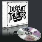 „DISTANT THUNDER DEMO I“. Schwarzes, kantiges Logo auf CD und Hülle, eingerahmt von Stacheldraht-Design.