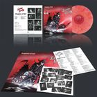 "Vengeance of Hell" und "Living Death" prominent auf Plattenhülle. Illustration: Krieger auf Pferd in düsterer Landschaft.