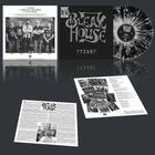 "Bleak House", "Tyrant", Liedtitel, Bandfoto, monochrome Schallplatte mit schwarzem Sprenkelmuster, Liner Notes, Fotos.