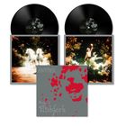 Zwei schwarze Schallplatten mit der Aufschrift "ENTITIES". Cover mit weißen Pferden im Wasser und Person in einem Garten.