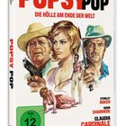 Text: "POPSY POP", "DIE HÖLLE AM ENDE DER WELT", "FSK 12". Illustration: Figuren in cowboyähnlicher Kleidung mit Waffen.