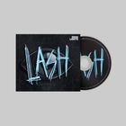 Coverbeschriftung: "LASH" in blauen, unregelmäßigen Buchstaben; oben klein "DEAD LIGHTS". CD zeigt gleiche Schrift.
