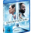 „Snowpiercer – Staffel 1“, Gesichter und ein Zug in winterlicher Landschaft, blaue Hülle, FSK 16.