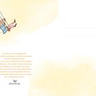 Text: Begrüßung von Nicki, die als Illustratorin, Künstlerin und Life Coach arbeitet. Illustration: Kind auf Schaukel.