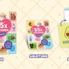 "55x Zeichnen Kawaii", "EMF", "Dein Kartenset Step by Step zu süßen Motiven". Box, Anleitung und Karten mit niedlichen Illustrationen.