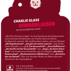 Text über Kinderlieder von Charlie Glass, Sammlung mit traditionellen und modernen Liedern, begleitet den Tag. Logo: Katze.